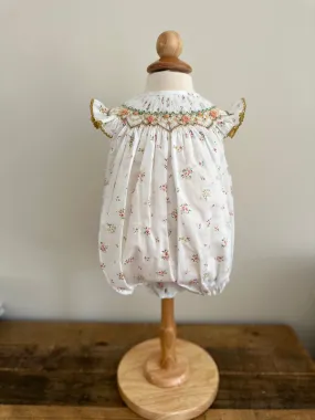 Smock Romper Flower Ochre