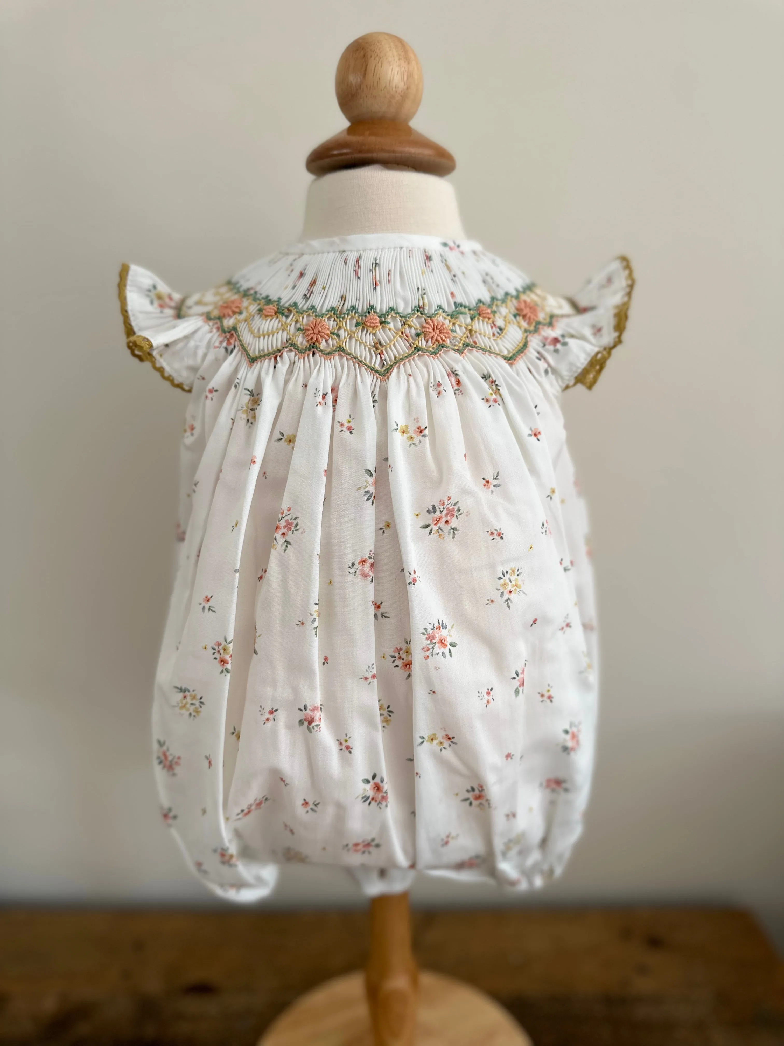 Smock Romper Flower Ochre