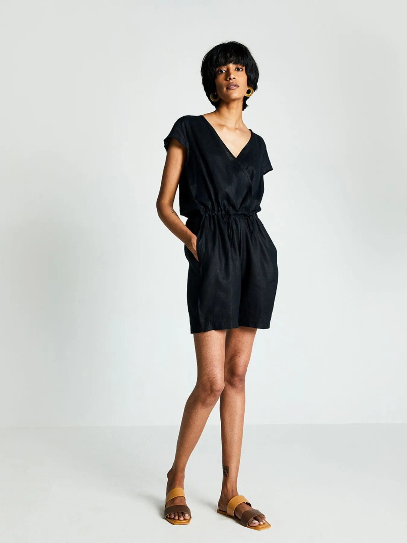 Smoke and Mirrors Romper, Black