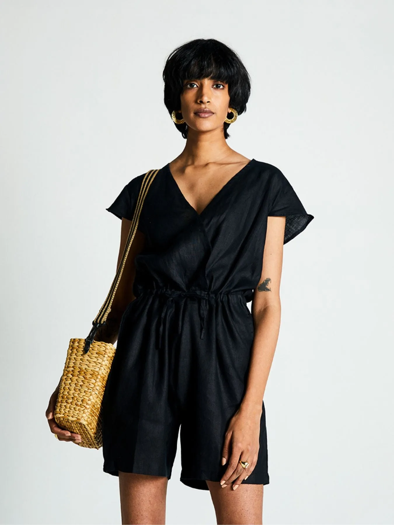 Smoke and Mirrors Romper, Black