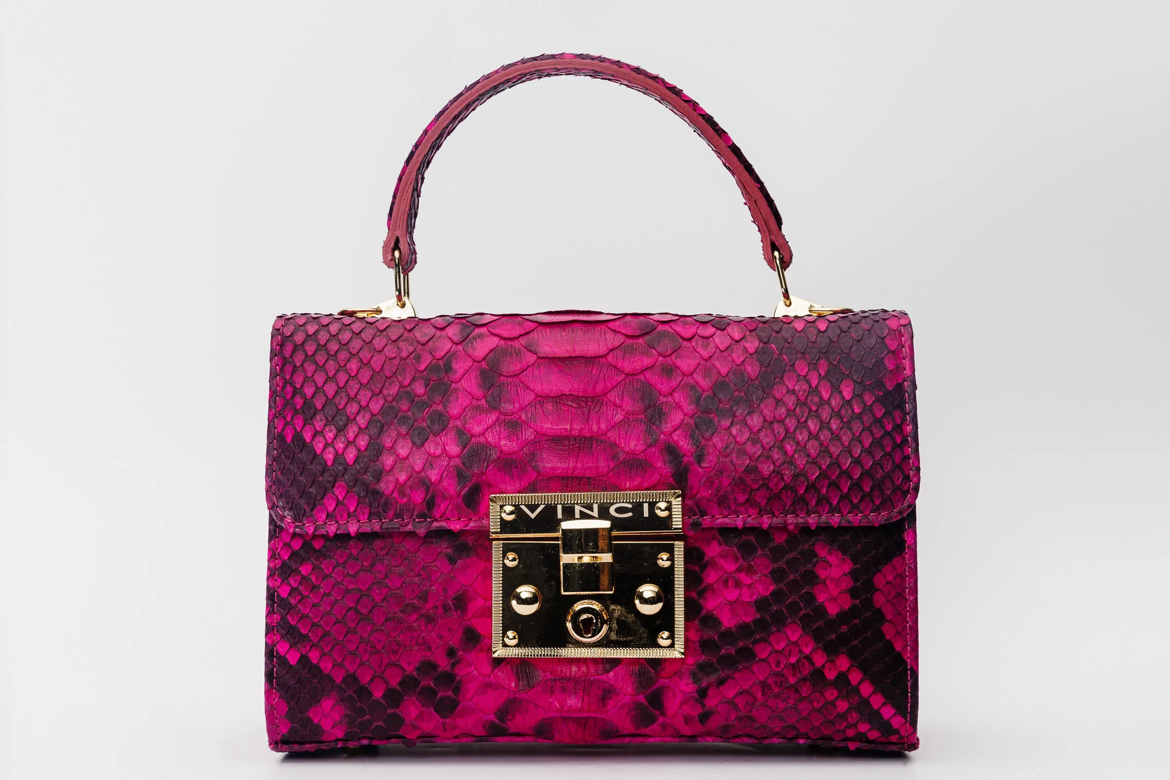 The Queen Fuchsia Leather Handbag