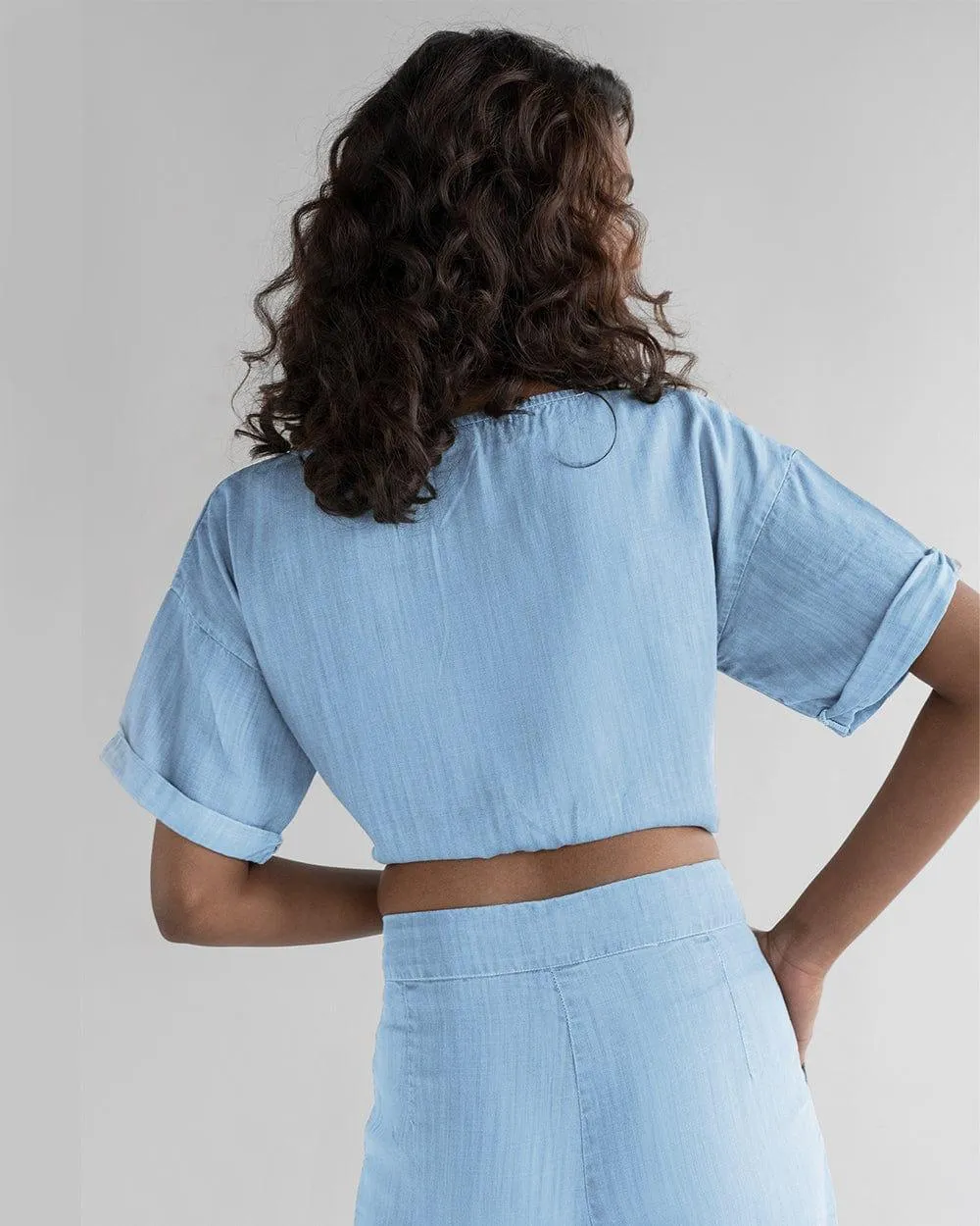 Twist and Sway Blue Crop Top