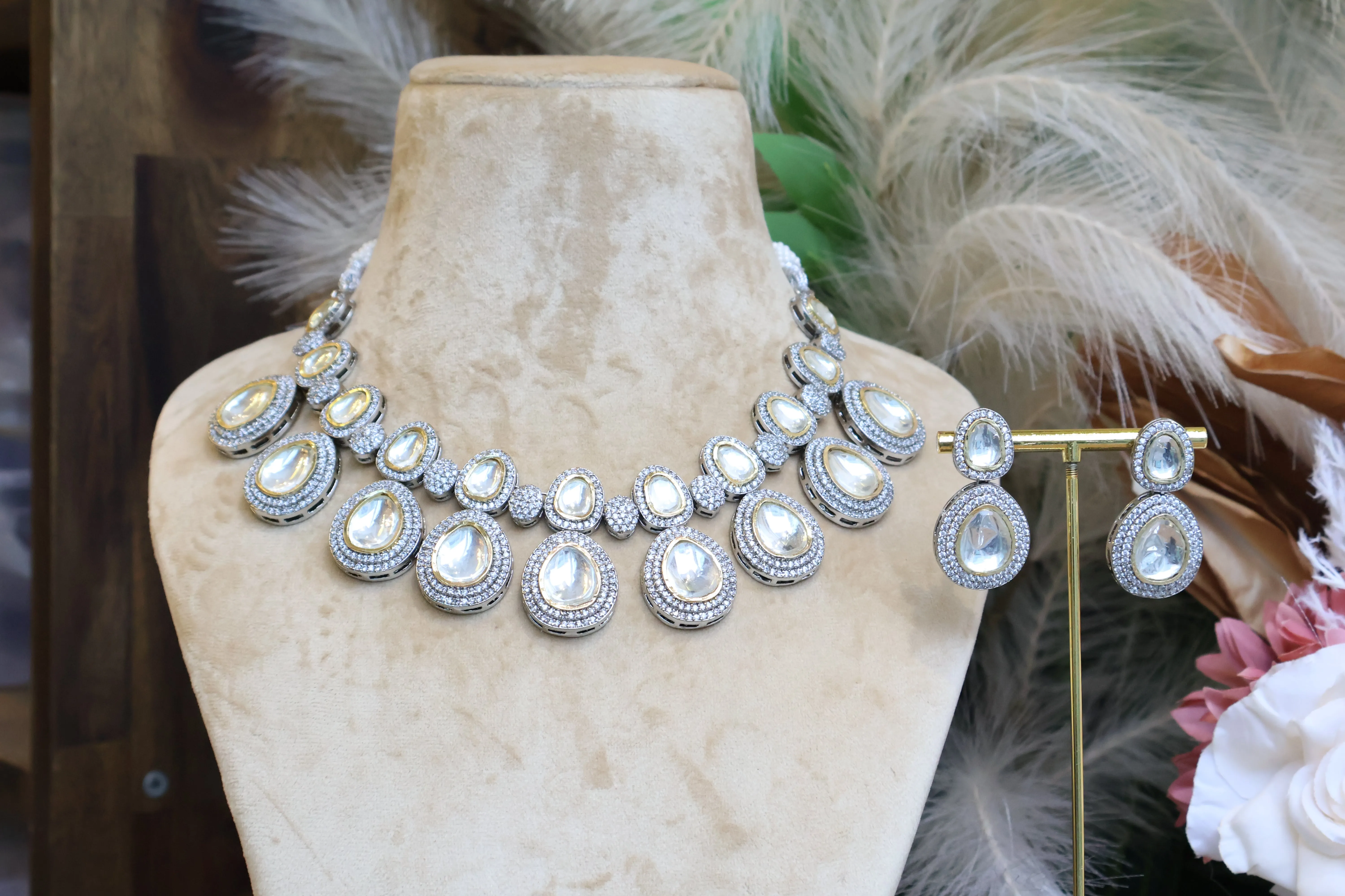 Uncut Gold Plated Necklace