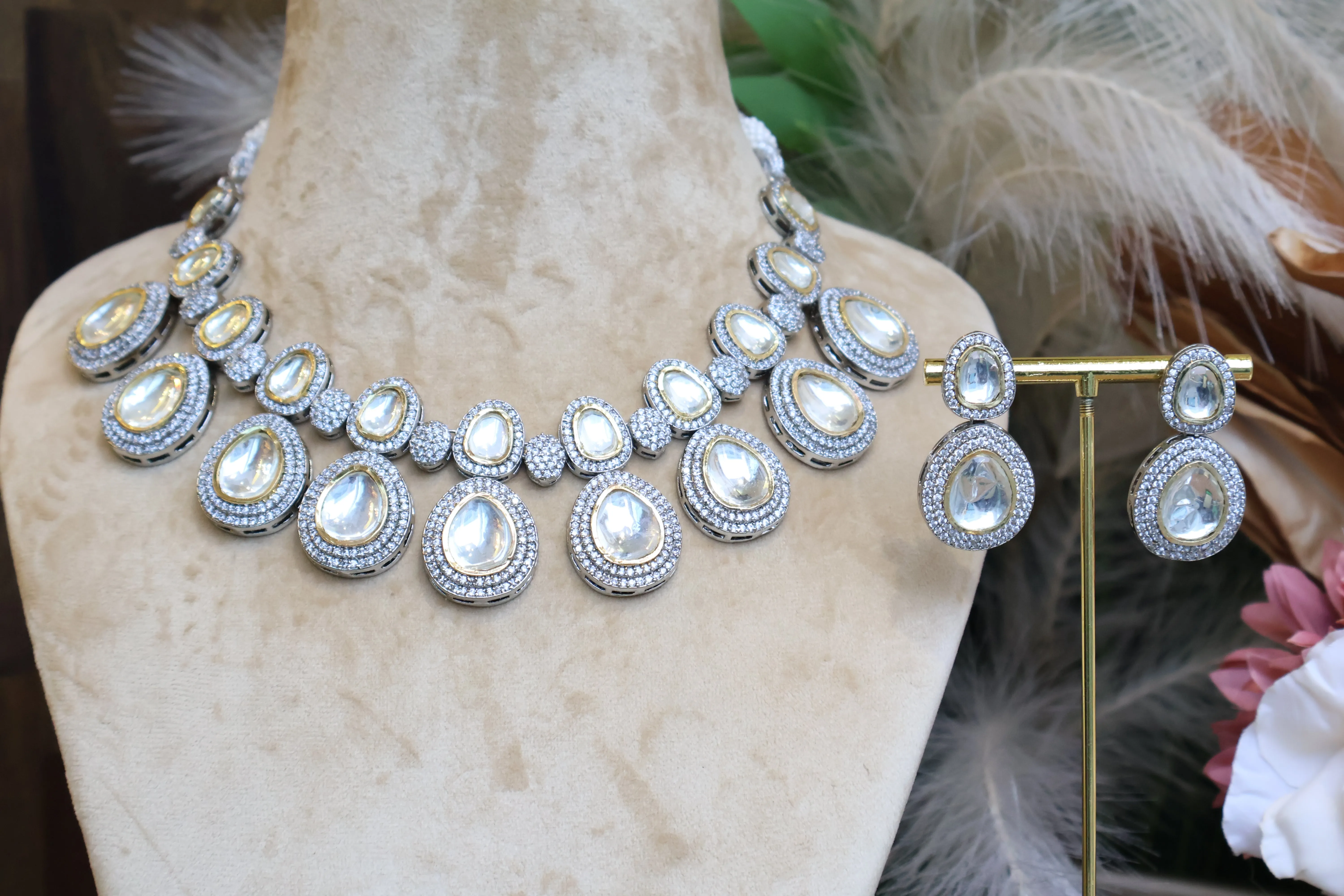 Uncut Gold Plated Necklace