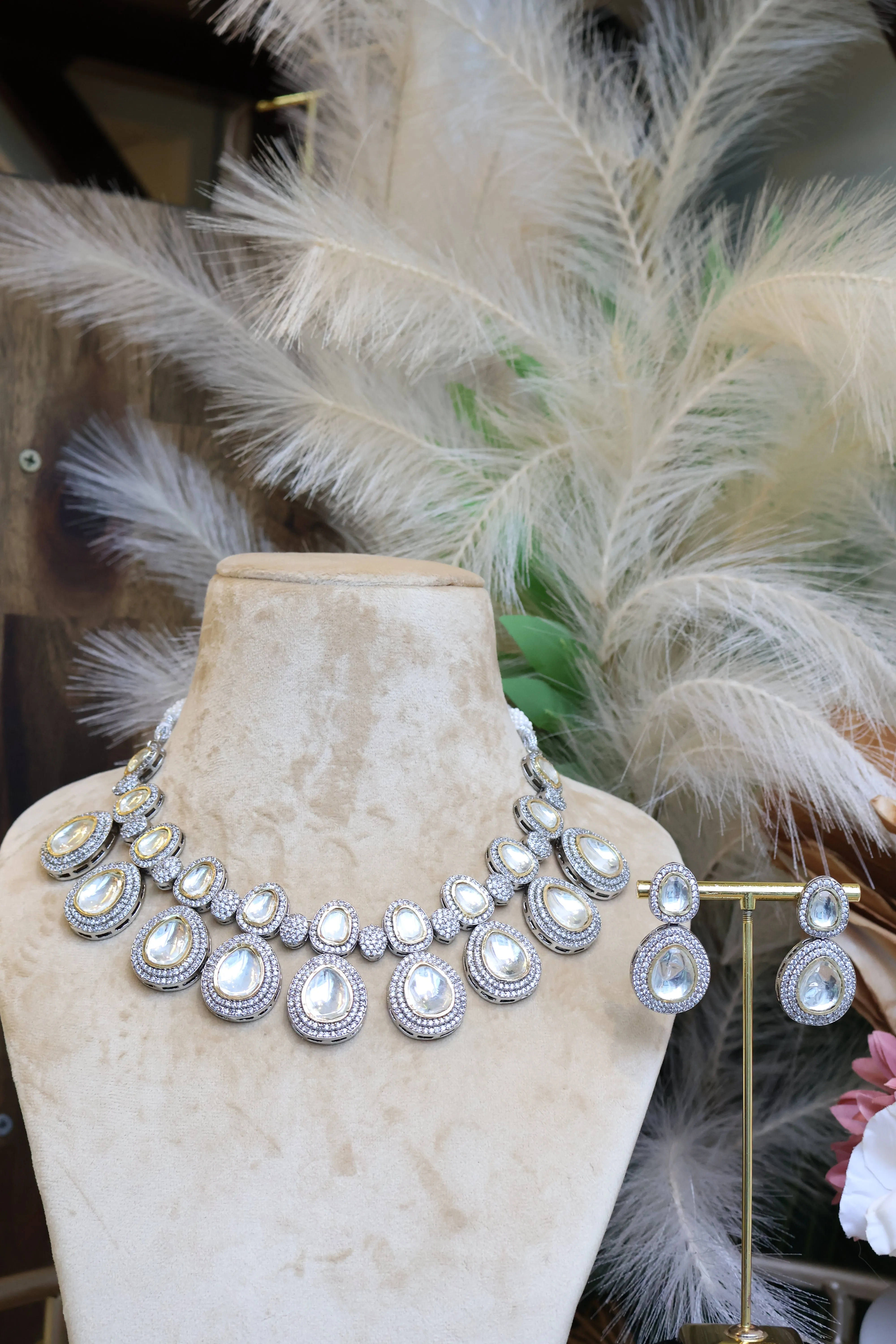 Uncut Gold Plated Necklace