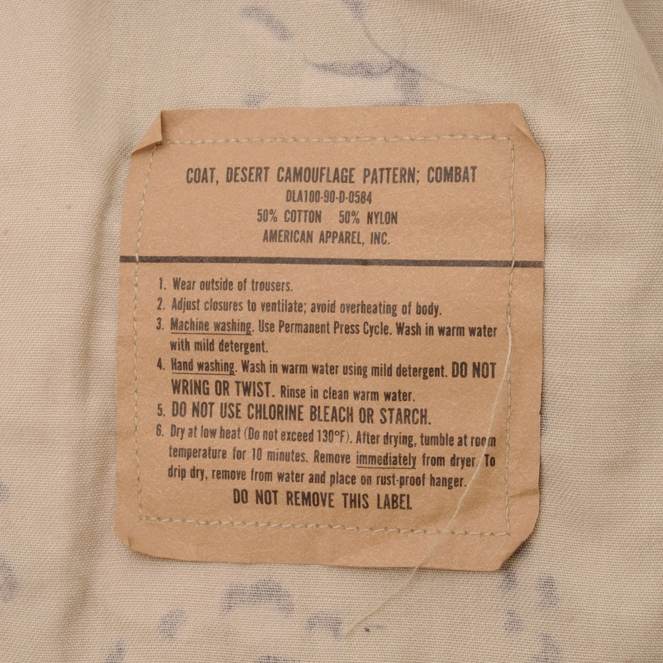 VINTAGE US ARMY DESERT CAMO CHOCOLATE CHIP JACKET 1990 MEDIUM LONG