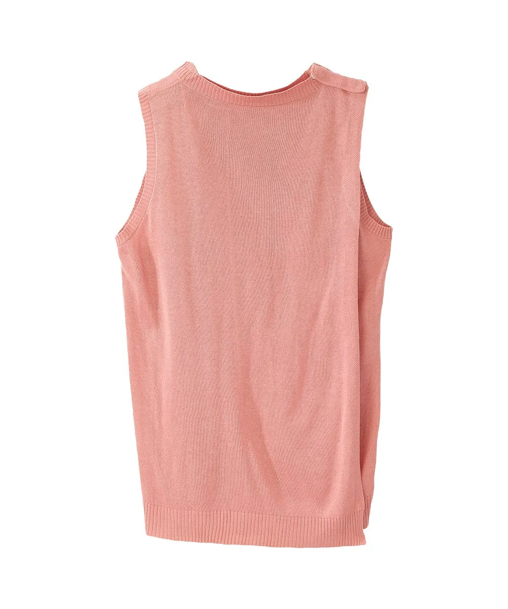 Women's Open Back Embroidered Sweater Vest