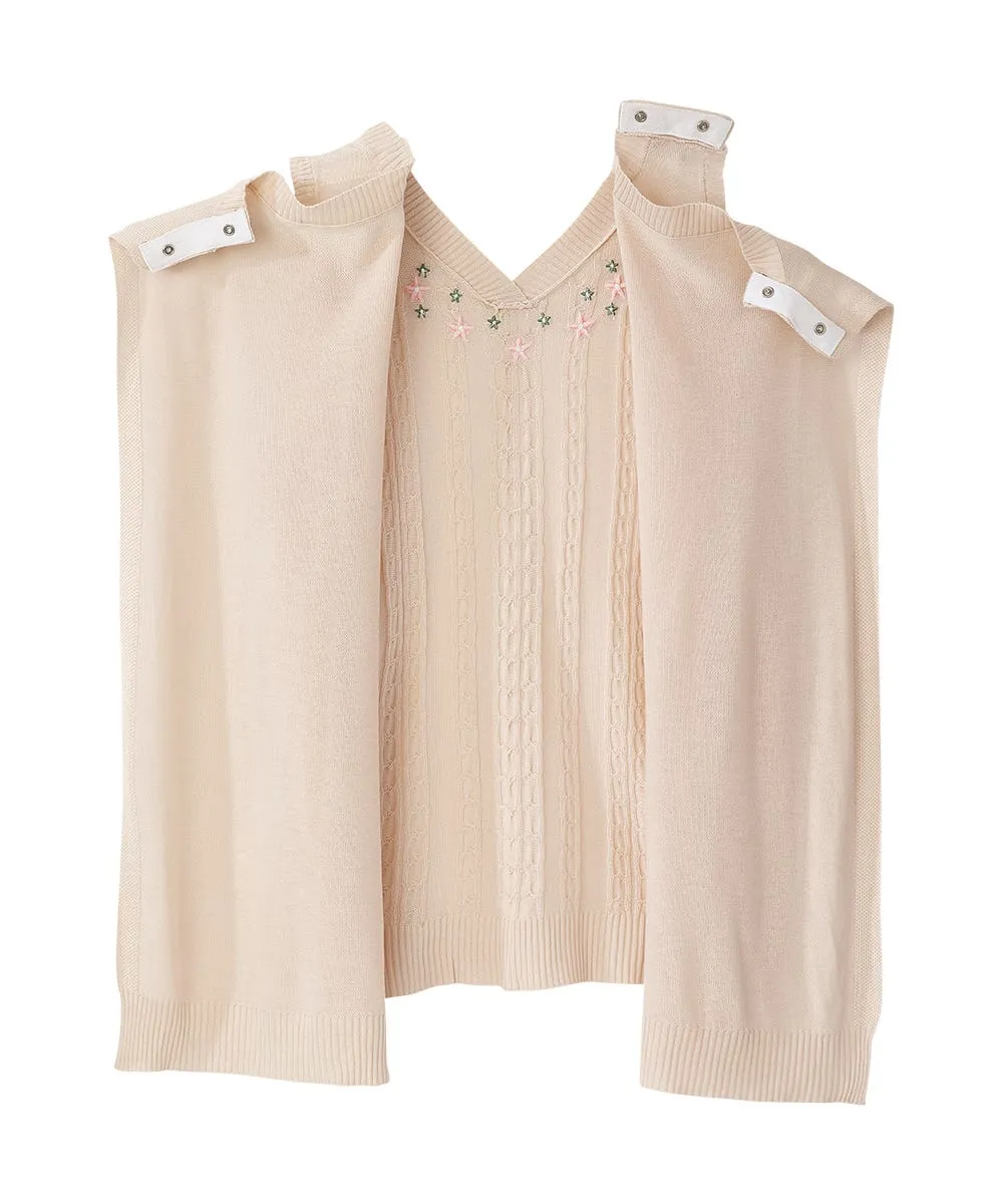 Women's Open Back Embroidered Sweater Vest